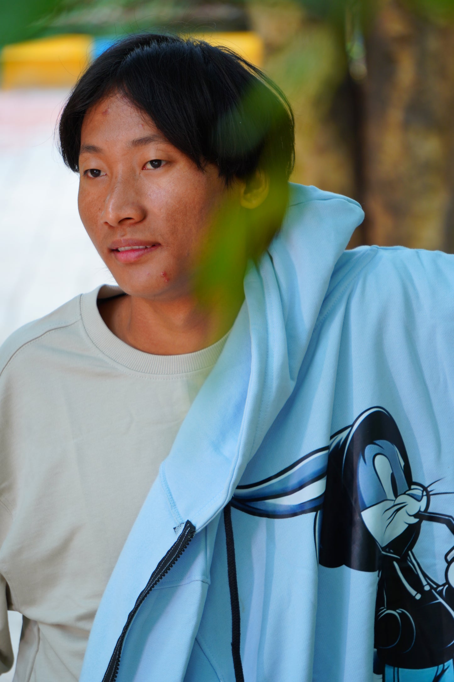 Arctic Sky coloron Rabbit printed Men's Hoodies