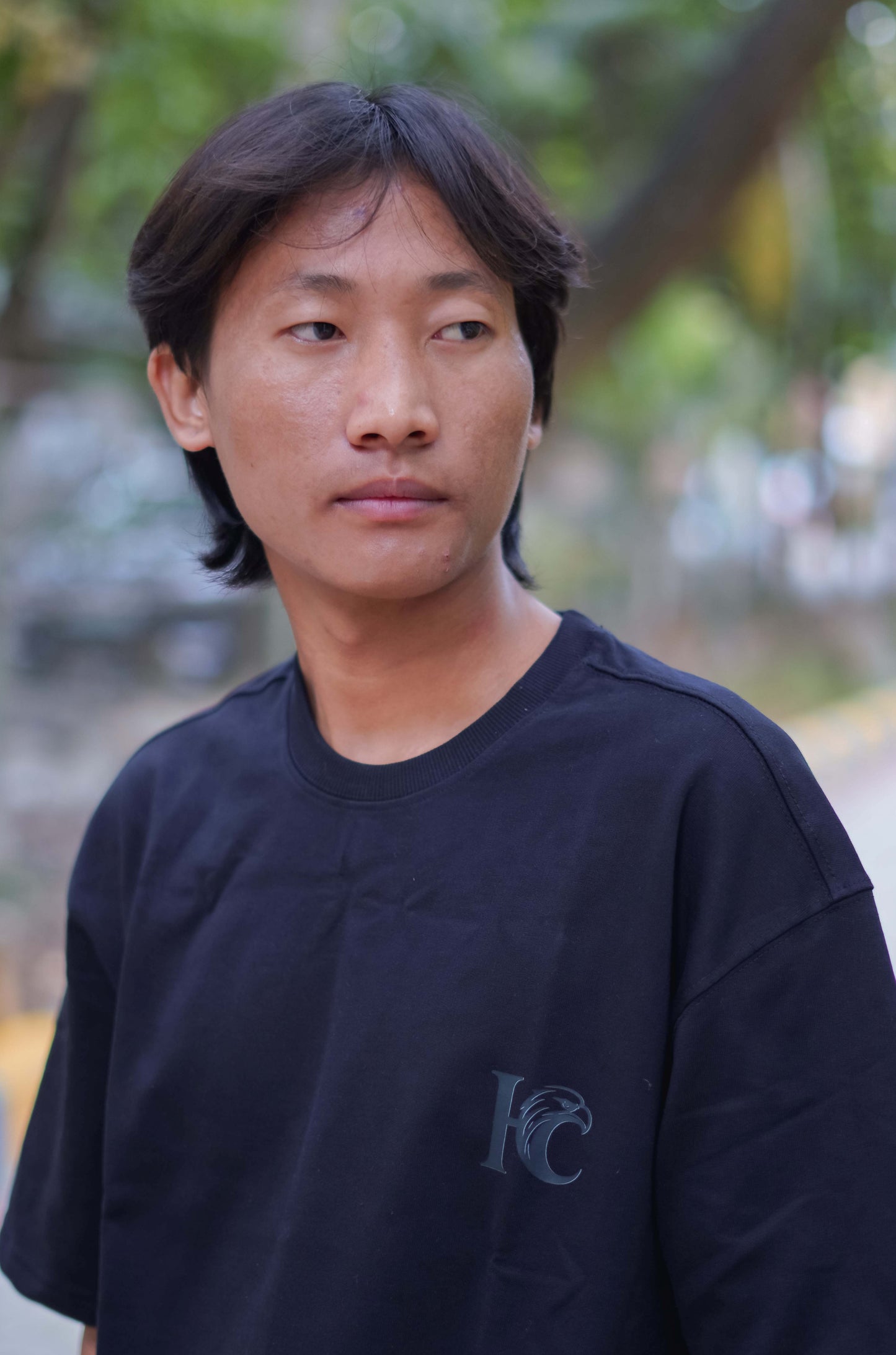 Deep Black oversized Tee-shirt Men's