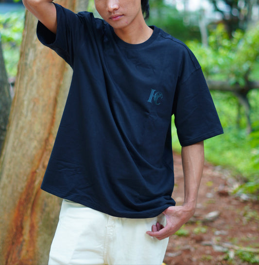 Deep Black oversized Tee-shirt Men's