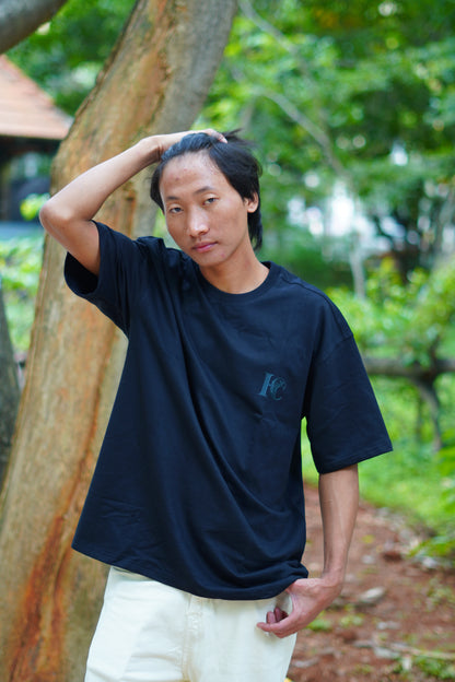 Deep Black oversized Tee-shirt Men's